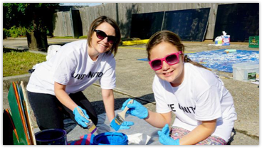 volunteers having fun